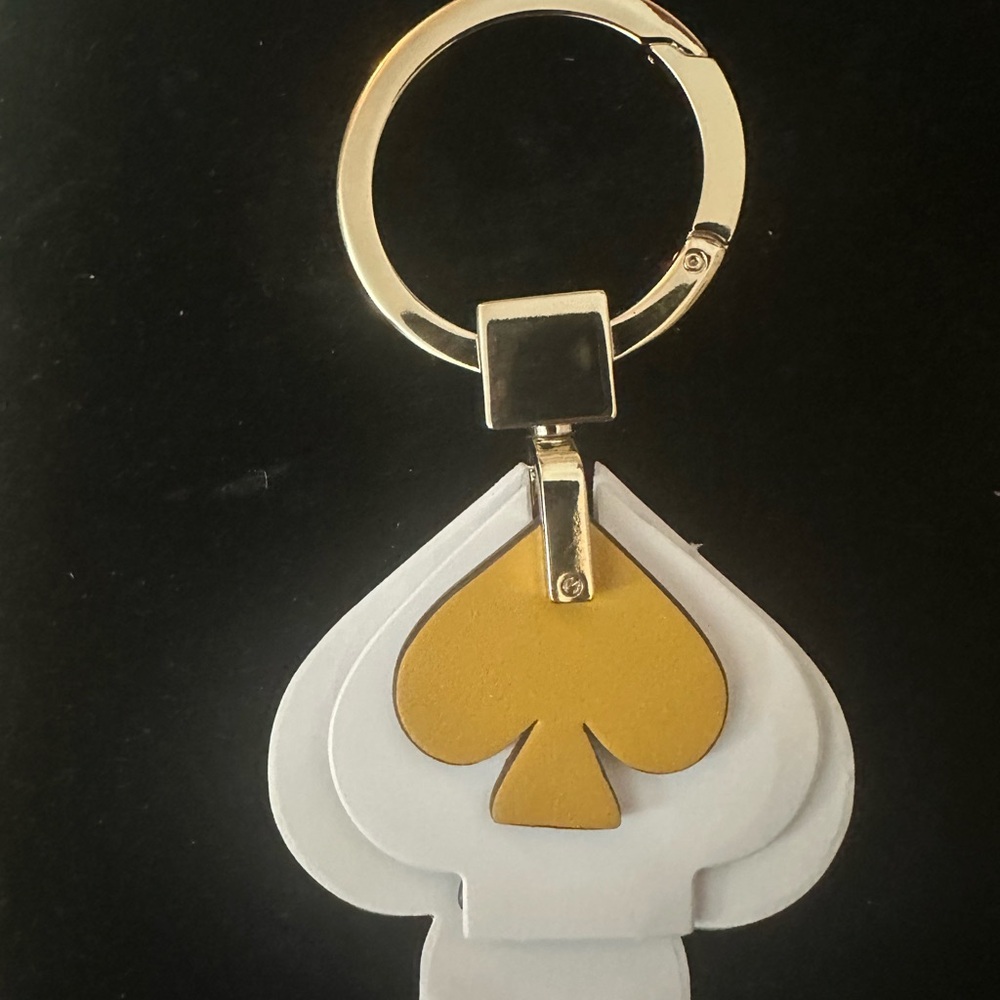 Kate Spade Heart Keychain & Bag Charm New W/ Gold, Burgundy & Blue Charms - Picture 10 of 13